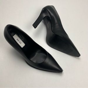 Reiss Womens Size 36 5.5 Black‎ Ada Court Leather 4 inch Heel Shoes Office NEW